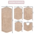 thumbnail image 3 of Home Weavers Waterford Collection 100% Cotton Non-Slip Bathroom Rug Set Machine Washable Bathroom Rug, Bath Rug, U Shaped Contour, Runner, Bathroom Rug, Linen Color 5 Piece Bath Carpet set, 3 of 5