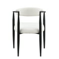 thumbnail image 2 of DUOSONG Woker Dining Chairs Set Of 2, Mid-Century Modern Dining Chairs, Kitchen Dining Room Chairs, Round Boucle Backrest Sherpa Dining Chair With Black Metal Legs White+Black Metal Dining Seating, 2 of 7