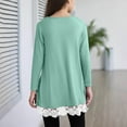 thumbnail image 7 of AINIYS Girls' Solid Color Loose Lace Hem Long Sleeve Crew Neck Top Round Neck Casual Sweatshirt with Lace Hem Solid Color Sweatshirt Autumn Long Sleeve Sweatshirt Green 12-13Years, 7 of 7