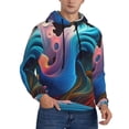 thumbnail image 2 of Goofa Vibrant Fluid Motion Art for Men's Hooded Sweatshirt - Lightweight Pullover Hoodie with Kangaroo Pocket, Perfect for Everyday Wear-Small, 2 of 7