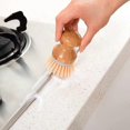 thumbnail image 2 of Set of 2Bamboo Palm Brush, Scrubbing Brush for Cleaning Dishes Flat Pans Kitchen Sinks, 2 of 4