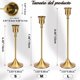thumbnail image 2 of Juego de Candelabros de Metal, Porta Velas Decoración de Mesa Moderno y Simple, Adornos de Decoración de Ambiente para Fiestas de Bodas, Halloween, Navidad y San Valentín. (6, Latón), 2 of 9