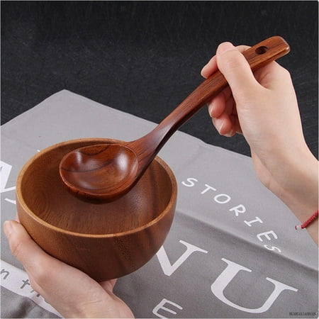 

Kitchen Wood Ladle / Soup Porridge Spoon / Rice Sauce Scoop Spoons 3 Sizes