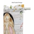 thumbnail image 5 of Easter Bunny Butt Linen Curtain Valance for Bedroom/Bathroom/Kitchen/Office/Living/Dining Room Window,Spring Retro Flower Eucalyptus Eggs Rod Pocket Topper Decorative Cafe Drapes Panel 42"x12", 5 of 6
