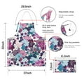 thumbnail image 7 of Pioneer Flower Floral Print Pattern Apron-Garden Aprons for Women with Pockets-Cotton Linen Waterproof Kitchen Cooking Gardening Aprons Adjustable for Kitchen,Cooking,BBQ and Salon 33x27 Inch, 7 of 7