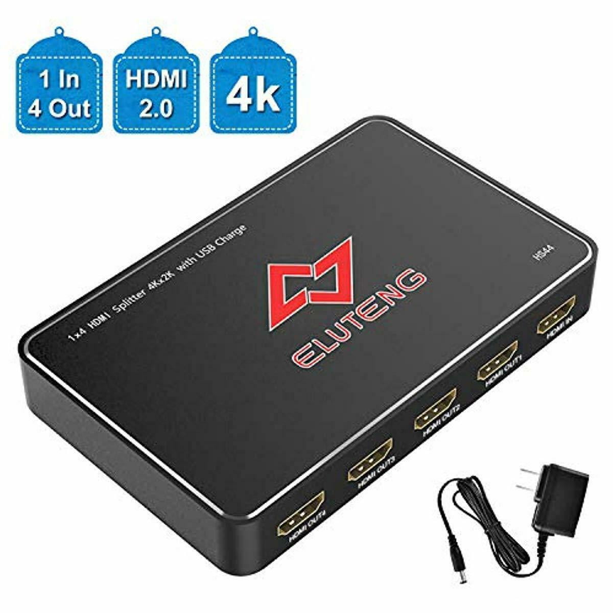 HDMI Splitter 1 in 2 Out V2.0 HDMI Switch Support 3D 4K@60HZ Full HD1080P