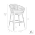 thumbnail image 4 of Tutti Frutti Indoor Outdoor Bar Height Bar Stool in Black Brushed Eucalyptus Wood with Gray Rope, 4 of 10