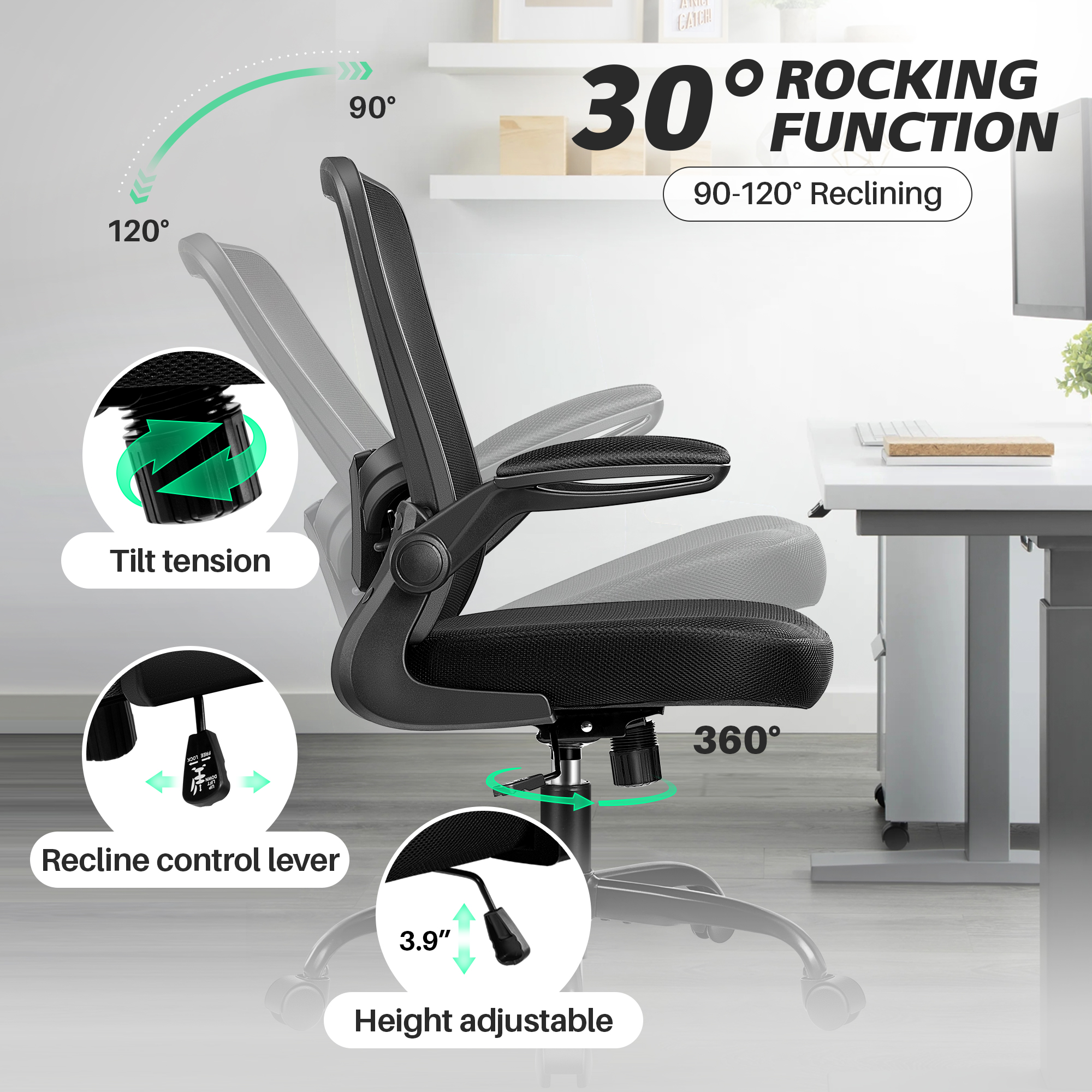 Coolhut Ergonomic Mesh Office Chair with Lumbar Support photo 6