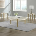 thumbnail image 3 of Steve Silver Gracie Modern Round Coffee Table with Sunburst Design, Washed White, 3 of 5