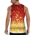 thumbnail image 3 of Xecao Red Gold Glitter Men's Tank Top Workout Quick Dry Sleeveless Gym Jogging Muscle Shirts Summer Swim Beach Tops, 3 of 9