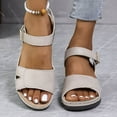 thumbnail image 2 of Platform Wedge Sandals for Women 2025 Comfortable Leather Open Toe Orthopedic Walking Work Summer Shoes, 2 of 8