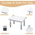 thumbnail image 4 of EastVita Kids Table and 4 Chairs Set Height Adjustable Rectangular Table with Graffiti Desktop Non Slip Legs Durable Safe BPA Free Materials Perfect for Home Classroom Playroom Ages 3 to 8 Gray, 4 of 7