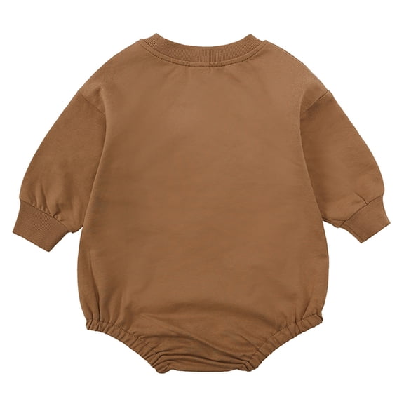 Aayomet Baby Rompers Girl Baby Girls' Romper Jumpsuit, 100% Organic Cotton One-Piece Coverall,Brown 12-18 Months