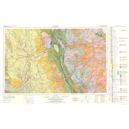 Historic Mine Map - Sacramento California Mines Sheet - Strand 1961 - Vintage Wall Art
