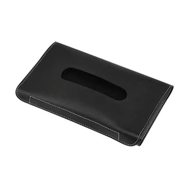 Car Sun Visor Tissue Holder – PU Leather Napkin & Mask Holder, Clip-On For Visor Or Seat, Includes Tissue Refill