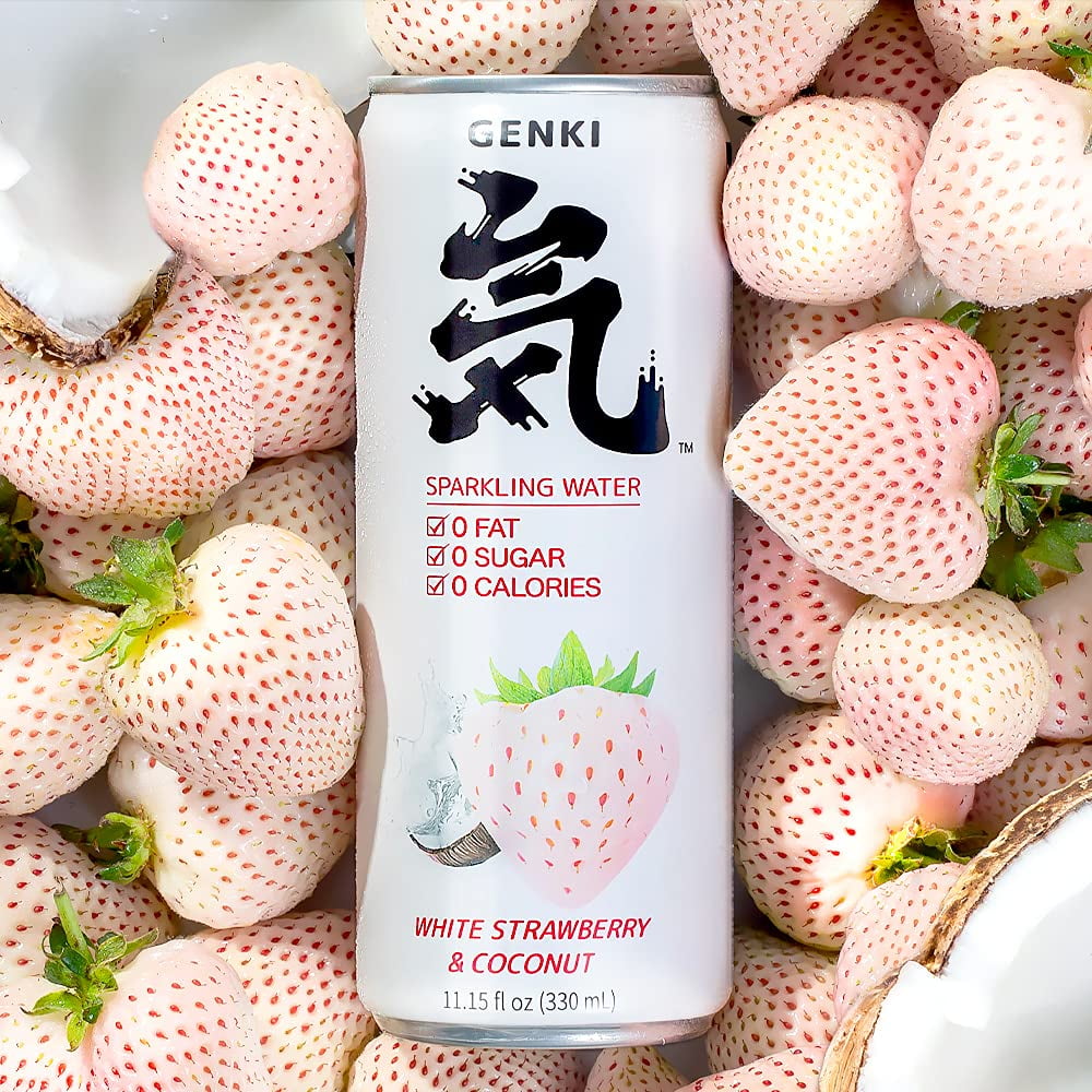 GENKI FOREST White Strawberry & Coconut Sparkling Water, 11.15 FL oz