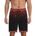thumbnail image 2 of Picia Red Glitter1 Pajama Shorts for Men, Men's Pajama Bottoms, Sleepwear,Short Pajama Pants-XX-Large, 2 of 9