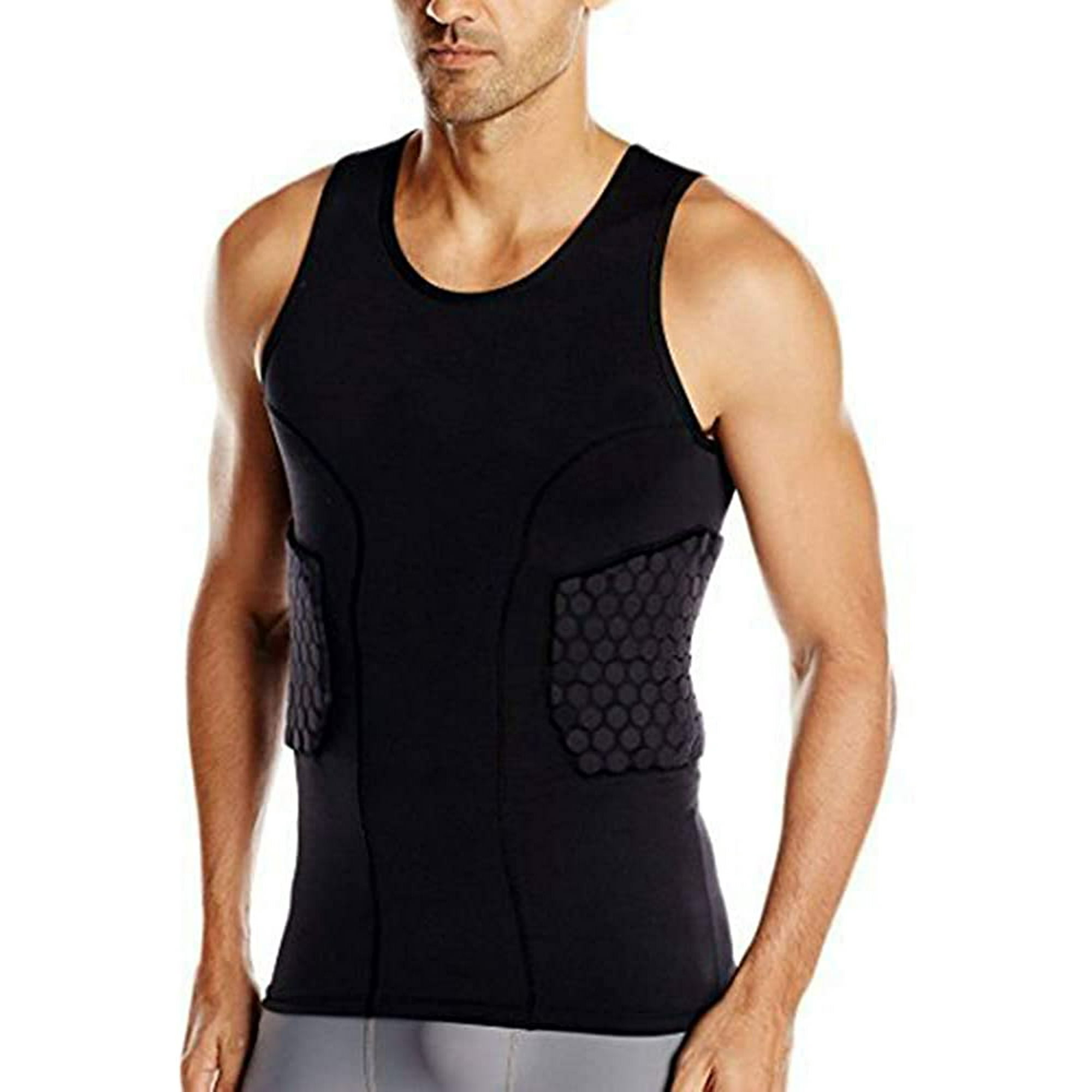 TUOYR Youth Padded Compression Shirt Chest Rib Protector Pad Football Vest  for Football Baseball 