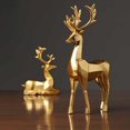 thumbnail image 4 of Nordic Style Origami Elk Resin Sitting Standing Deer Statues, Reindeer Figurines Desk Ornament Great Christmas Gift for Family and, 4 of 5