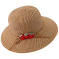 thumbnail image 5 of SAZBJOJN Women's Sun Hat Cute Straw Sun Hat Wide Brim UV Protection Bucket Hat Breathable Foldable Packable Beach Hat Sun Hats for Women for Putdoors Travel Vacation Brown, 5 of 5