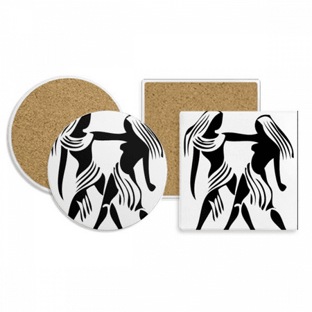 

Constellation Geni Zodiac Sign Coaster Cup Mug Holder Absorbent Stone Cork Base Set