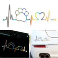 thumbnail image 1 of 3D Funny Cute Cat Paw Print Dog Paw Print Heartbeat Pattern Vinyl Window Bumper Sticker Car Decoration Sticker, 1 of 2
