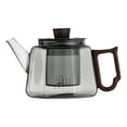 thumbnail image 1 of Tetera de hojas sueltas, tetera de borosilicato transparente con infusor extraíble, tetera de madera para cocina, tetera de viaje, tetera floreciente, 1 of 8