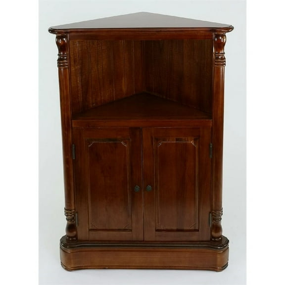 Ayla Corner Cabinet 24Wx35"H in brown wood