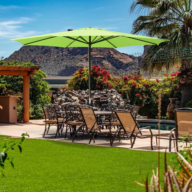 Yescom 13ft Xlarge Aluminum Outdoor Patio Umbrella Uv 30 With Crank Tilt For Table Garden Deck Market Yard Beach Pool Pond Cafe Ranch Sun Shading Furniture Walmart Com Walmart Com