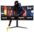 thumbnail image 1 of Monitor Gamer Yeyian YMC-FV234-M1 Curvo FAST VA 34", WQHD 3440 x1440 180Hz, HDR10, 1MS, Luces RGB, HDMI 2.0 DisplayPort, FreeSync, G-Sync, Vesa 75X75mm, 1 of 8