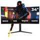 thumbnail image 1 of Monitor Gamer Yeyian YMC-FV234-M1 Curvo FAST VA 34", WQHD 3440 x1440 180Hz, HDR10, 1MS, Luces RGB, HDMI 2.0 DisplayPort, FreeSync, G-Sync, Vesa 75X75mm, 1 of 8