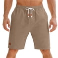 thumbnail image 2 of lcziwo Mens Swim Shorts Knee Length Elastic Waist Hiking Shorts with Pockets Beach Travel Golf Drawstring Short Khaki L, 2 of 7