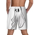 thumbnail image 4 of Uemuo Cute Ghost Simple Drawing Pattern Mens Swim Trunks Quick Dry Board Shorts with Mesh Lining, Stretch Beach Shorts Quick Dry No-Chafing Board Shorts-Large, 4 of 9