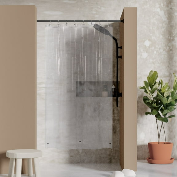 Barossa Design RV Shower Curtain Liner with 3 Magnets - 47" x 64" Camper Shower Curtain for Travel Trailers - Clear