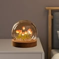 thumbnail image 5 of XMMSWDLA DIY Tulip Night Light LED Table Lamp for Bedroom Handmade Simulation Flower in Glass Artificial Flower Christmas Birthday Gifts for Women Girlfriend Wife Girls (13 flowers), 5 of 6