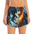 thumbnail image 4 of Lsque Red And Blue Flame Wave Dragon Printed Women's Running Shorts with Liner Pockets,Elastic Quick Dry Workout Athletic Gym Yoga Shorts,Womens High Waist Shorts-Small, 4 of 9