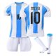 thumbnail image 1 of HIXOWIA 2425 argentino Camisetas de fútbol Conjuntos de tres piezas Campo de casa número 10 Messi Conjunto de camisetas, pantalones cortos y calcetines de fútbol Adults', 10/S, 1 of 6