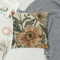 thumbnail image 2 of YINGXI Brown Rust Red Vintage Floral Pillow Covers Rustic Flowers Print Decorative Throw Pillows Outdoor Country Decorations Pillow Cases for Couch Sofa Bed Decor 22x22in, 2 of 5