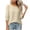 Yellow, variant on Women's 3/4 Sleeve Textured Blouse Round Neck Puffed Cuff Casual Shirts Loose Fit Comfortable Tunic Tops for Daily Wear Yellow M