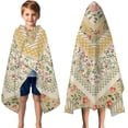 thumbnail image 3 of Pioneer Flower Floral Print Pattern Hooded Bath Towel，50"x30" for Ages 3 To 12 Kids, Quick Dry Lightweight Soft Microfiber Hood Beach Towel Cover Up for Kids, 3 of 7
