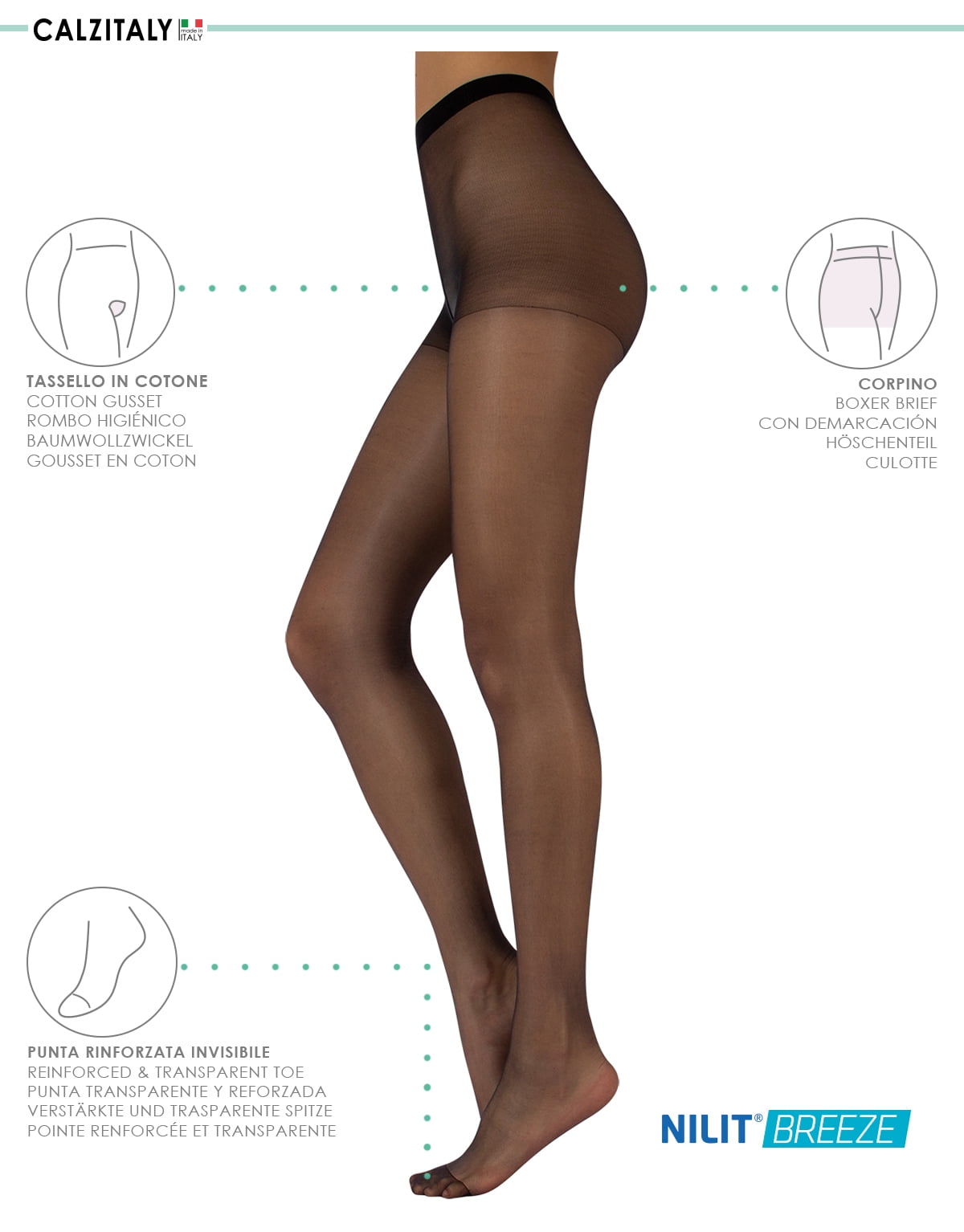 7 Den Sheer Summer Tights, Invisible Tights, Pantyhose with Cooling  Effect, Skin, S, M, L, XL, Italian Hosiery