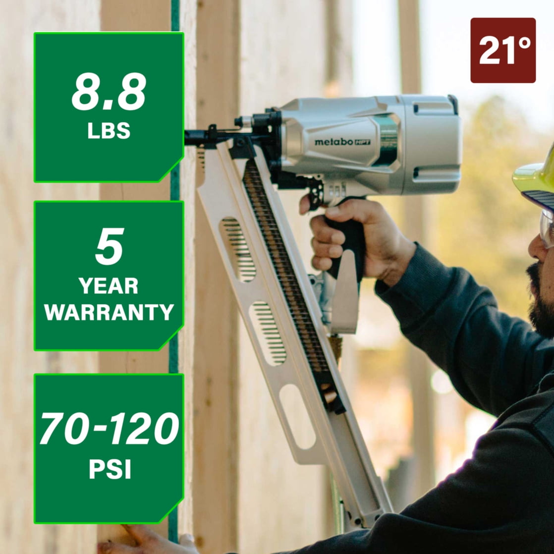 Metabo HPT Pneumatic Framing Nailer, 2-3/4-In, NR83A5(Y)