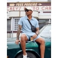 thumbnail image 5 of COOFANDY Men' 2 Piece Tracksuit Outfits Polo Shirt and Shorts Set Quarter Zip Shirt and Elastic Waist Shorts Summer Causal, 5 of 6