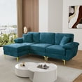 thumbnail image 6 of Rophefx 2-Pieces Upholstered Velvet Sectional Sofa with 2 Pillows & Ottoman, 6 of 9