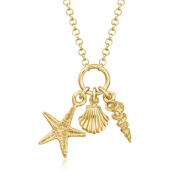 Pure Collection by Ross-Simons Italian 18kt Gold Vermeil Sea Life Necklace, Women's, Adult