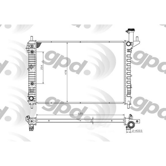 Global Parts Distributors 13007C Radiator Fits select: 2009-2017 CHEVROLET TRAVERSE, 2007-2016 GMC ACADIA