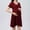 Wine, variant on SGFCWSX Women Maternity Nursing Dress, Round Neck Fashion Homewear Solid Color Breastfeeding Skirt Wine S