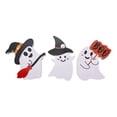 thumbnail image 3 of Halloween Decorations Saving! 3 Pack Ghost Halloween Tabletop Signs, Spooky Ghost Blocks with Witch Hat Spider Bat Print, Mini Tray Decor for Fall Holiday Indoor Party Ornament, 3 of 9