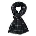 thumbnail image 4 of Eyelash Fringe Checkered Plaid Beach Wrap Scarves, 4 of 8