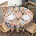 thumbnail image 3 of Bulldog Dog and Flower Florals Round Tablecloth 60"x60",Wrinkle Wipeable Table Cloth for Kitchen Dining Room Picnic Patio Party, 3 of 6